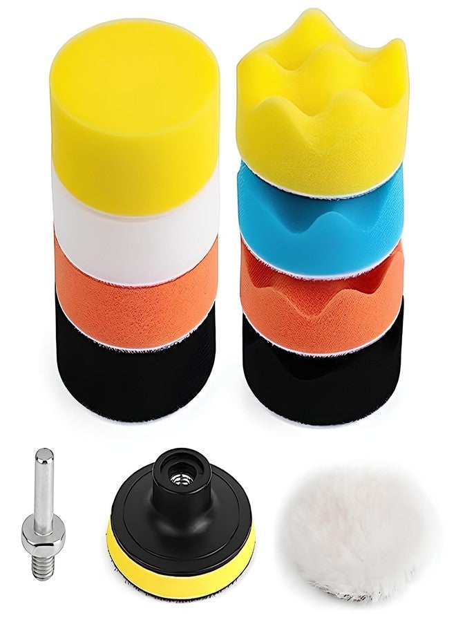 KBZONE CAR Polishing Pads Sponge and Woolen Polishing Waxing Buffing Pads Kits,Car Foam Drill 3-Inch Buffing Pad,11 PCS Polishing Pads Kit,Car Polishing,Waxing, Assorted - Image 1